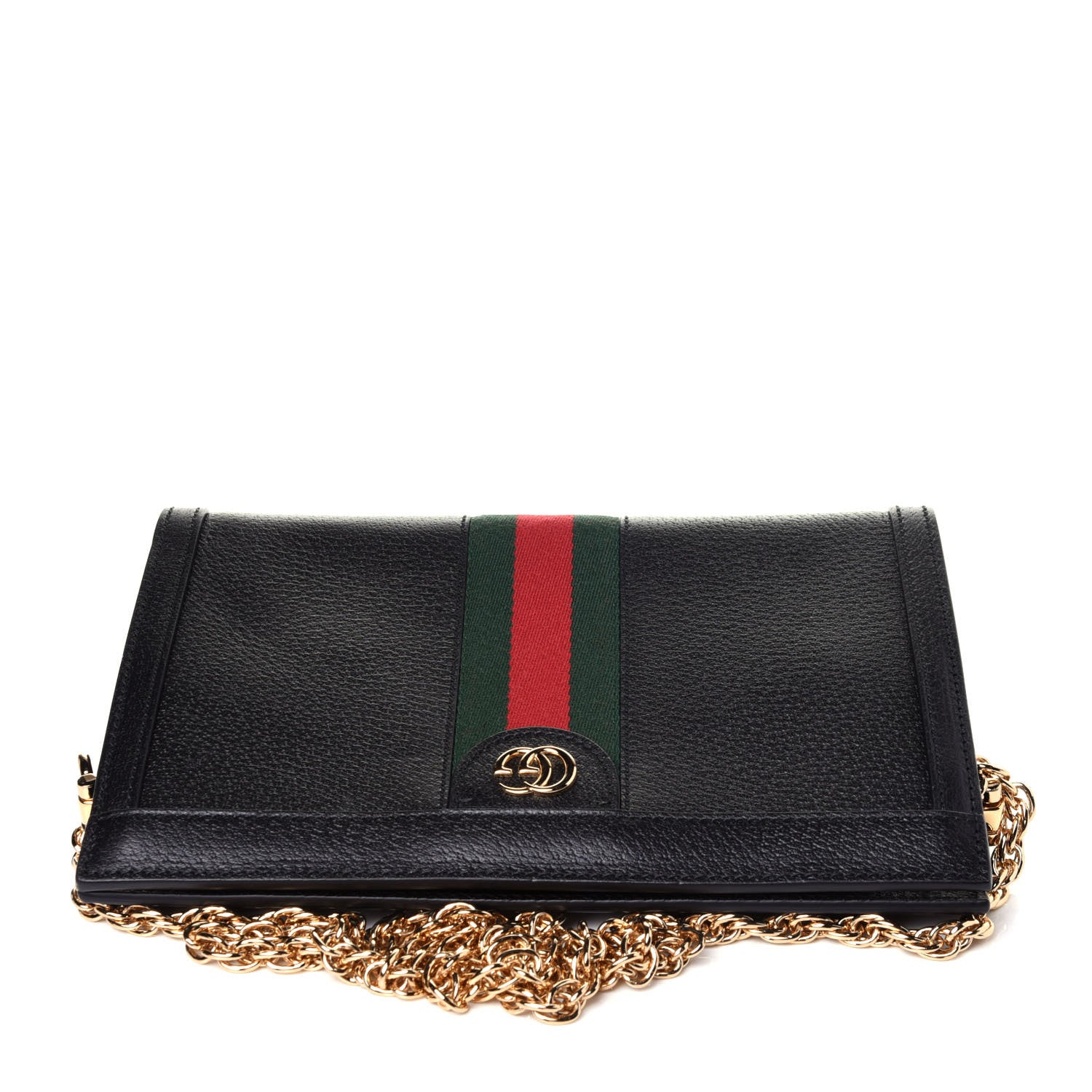 Gucci Calfskin GG Web Small Ophidia Chain Shoulder Bag Black 20 of 21