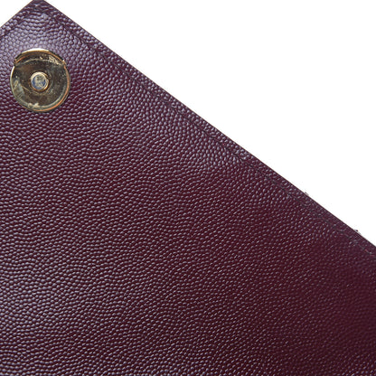 Saint Laurent Grain De Poudre Textured Mixed Matelasse Medium Triquilt Monogram Satchel Rouge Legion 9 of 12