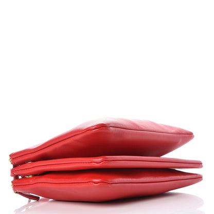 Celine Lambskin Small Trio Crossbody Bag Red 4 of 11