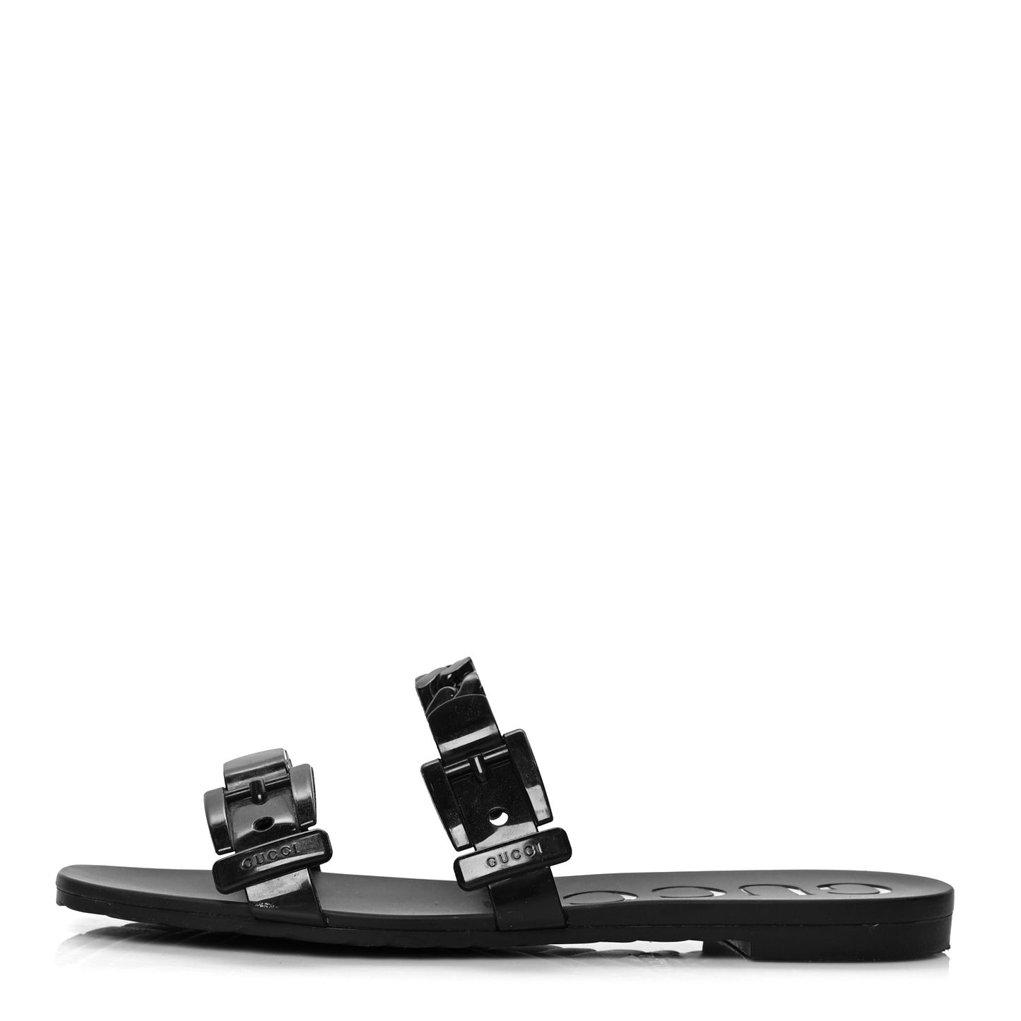 Rubber Womens Slide Sandals 38 Black