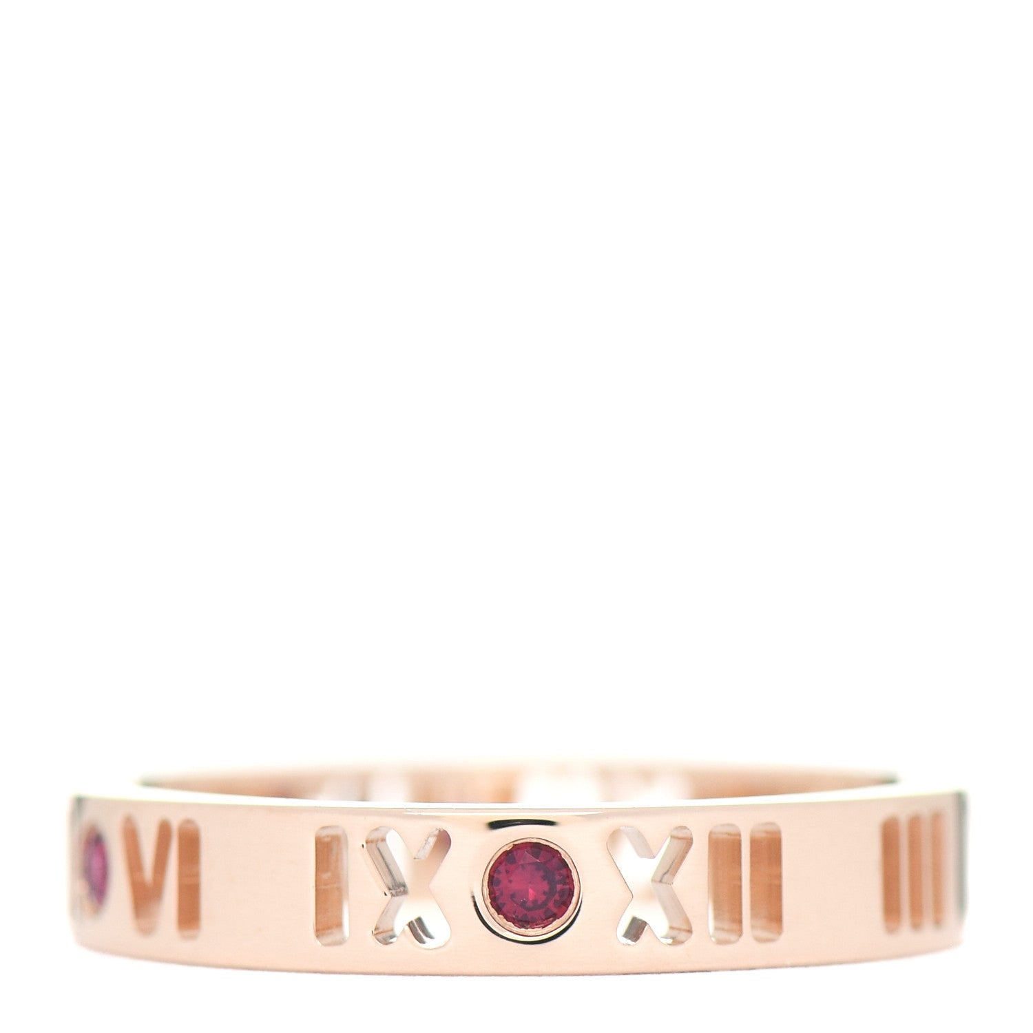 Tiffany 18K Rose Gold Ruby Atlas Pierced Ring 53 6.5 3 of 5