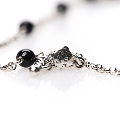 David Yurman Sterling Silver Black Onyx Station Chain Necklace 4 of 5