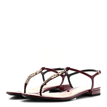 Gucci Vernice Crystal Signoria Thong Sandals 39 Rosso Ancora 4 of 9