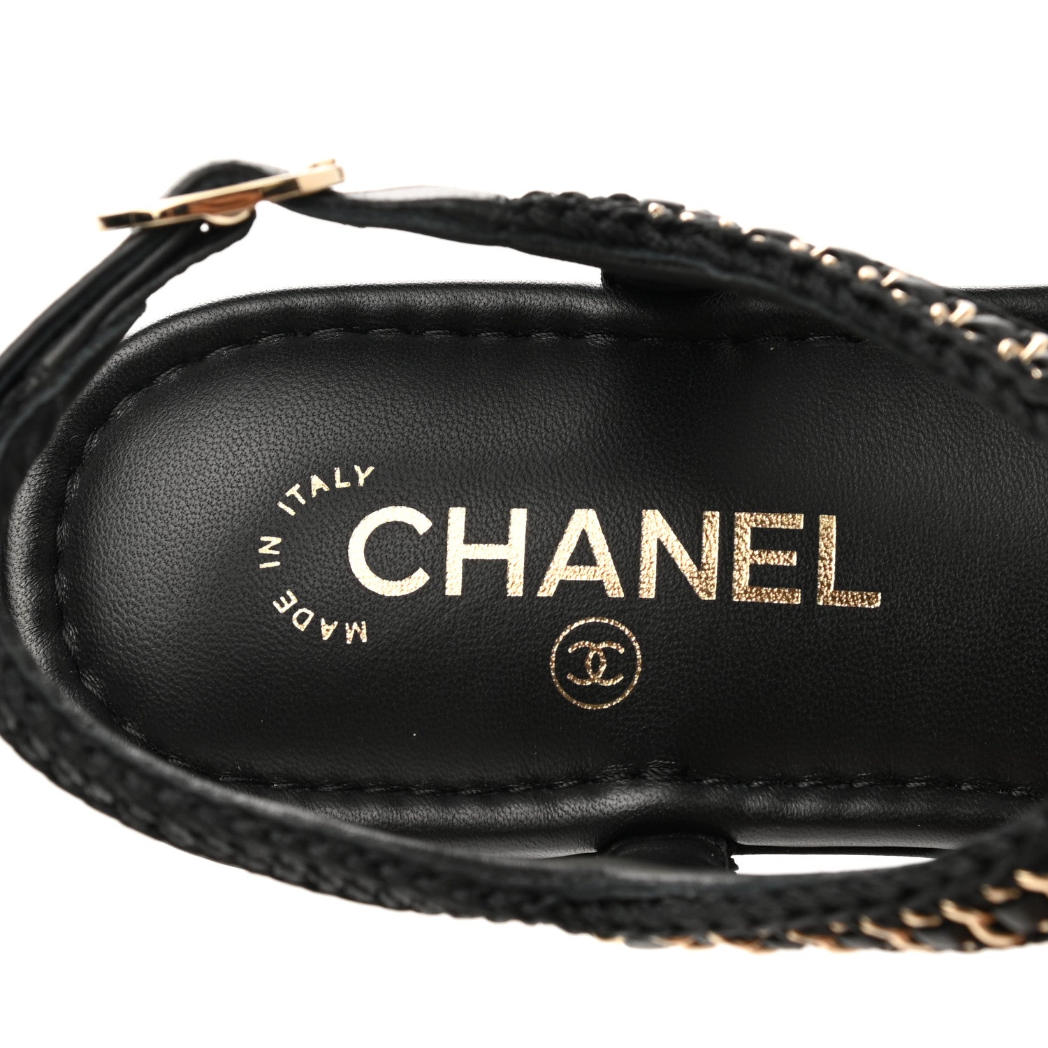 Chanel Lambskin Embroidered CC Thong Sandals 41 Black 7 of 9