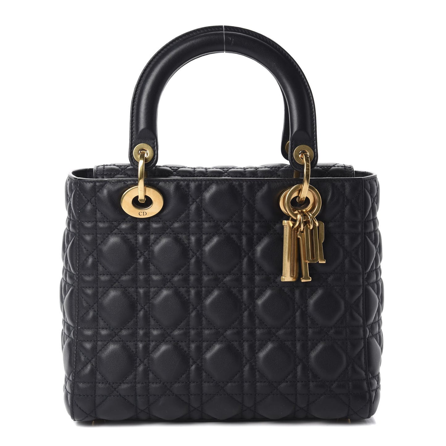 Lambskin Cannage Medium Lady Dior Navy Blue
