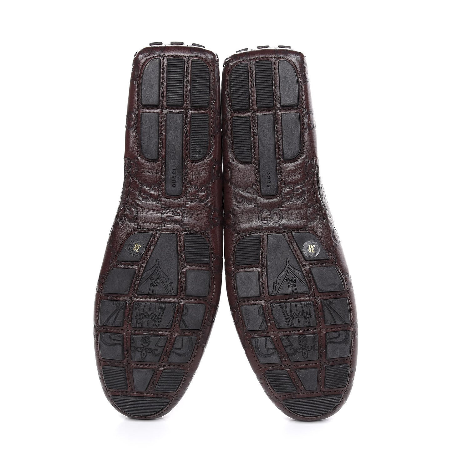 Soft Guccissima Womens Driver Loafers 38 Chocolate