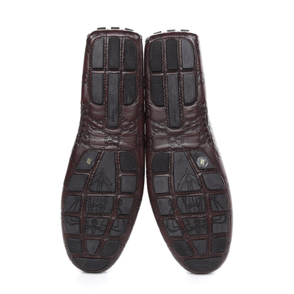 Gucci Soft Guccissima Womens Driver Loafers 38 Chocolate 5 of 10