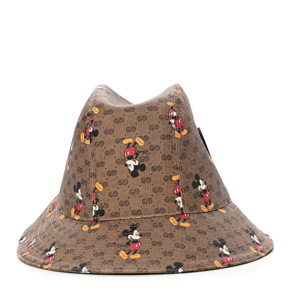 Gucci X DISNEY Mini Vintage GG Supreme Monogram Mickey Mouse Trent Bucket Hat M Beige Ebony Yellow 3 of 4