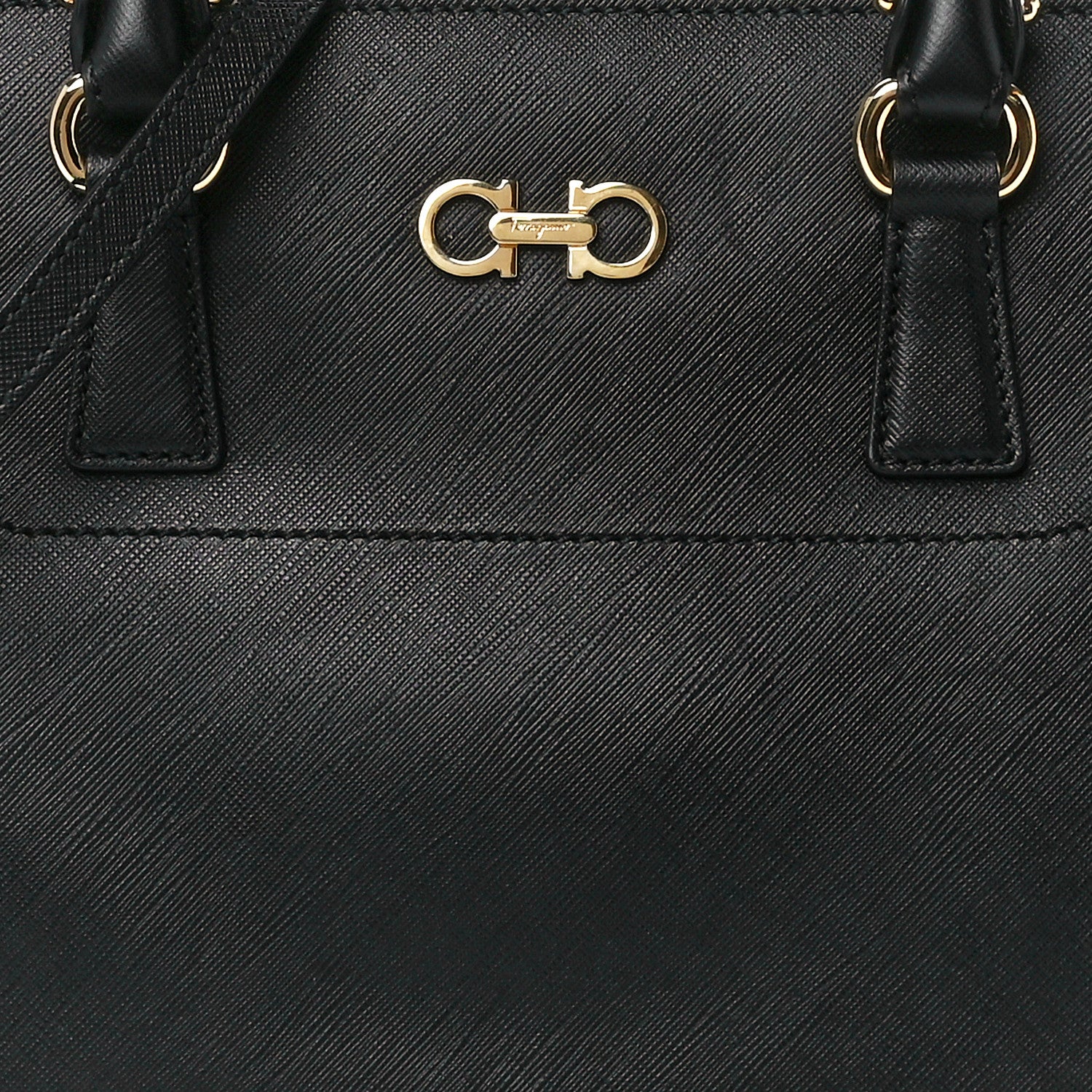 Salvatore Ferragamo Saffiano Small Beky Tote Black 10 of 13