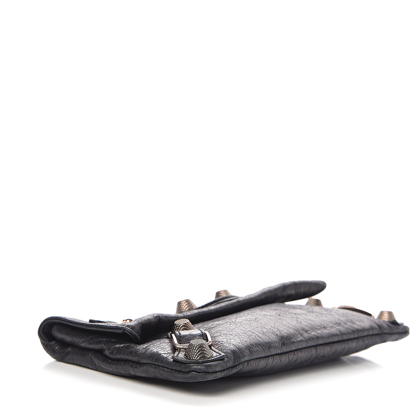 Agneau Giant 21 Rose Gold Hardware Envelope Clutch Black