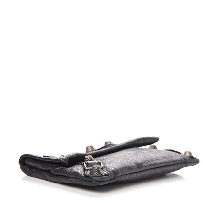 Balenciaga Agneau Giant 21 Rose Gold Hardware Envelope Clutch Black 3 of 8