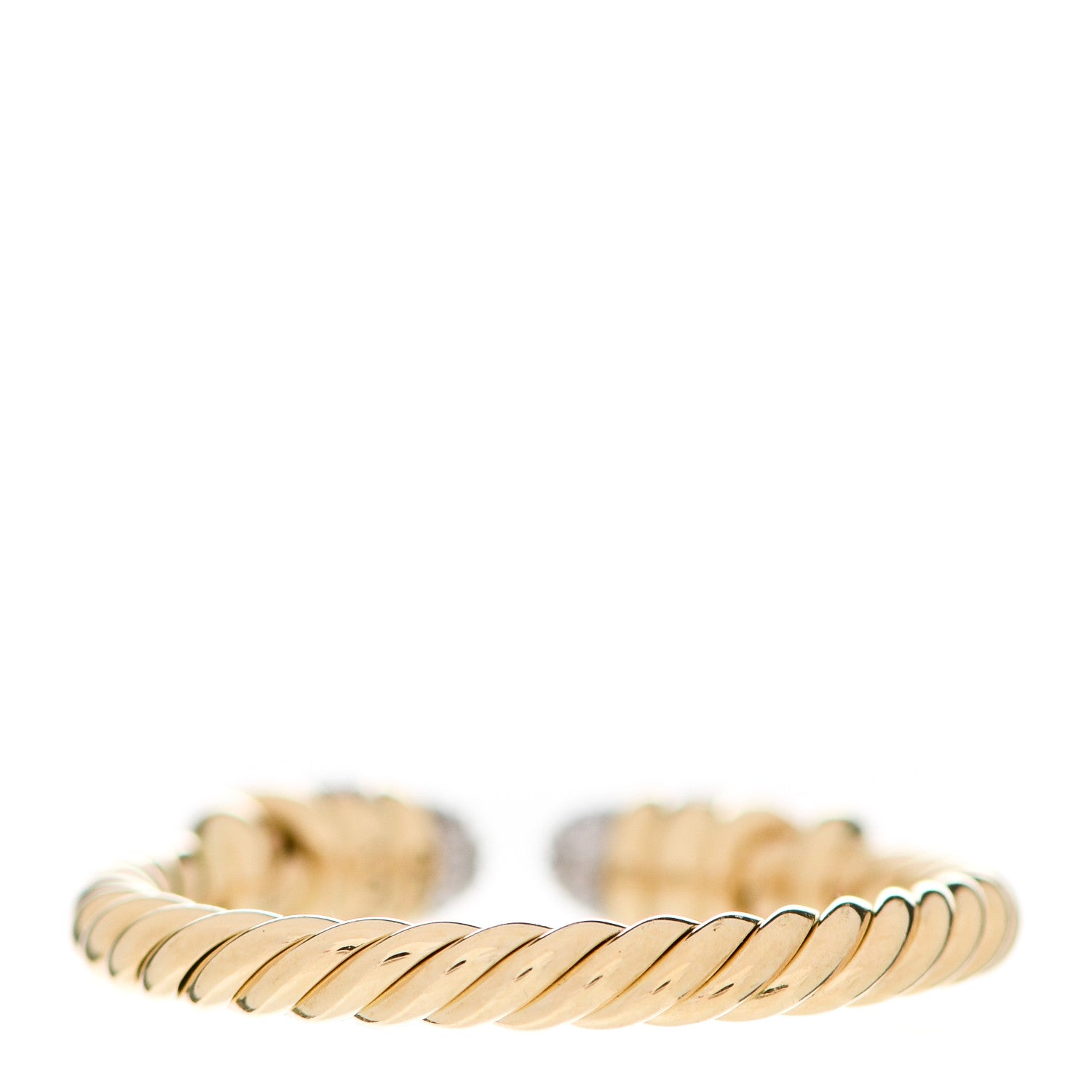 David Yurman 18K Yellow Diamond Petite Helena Open Ring 53 6.5 3 of 4