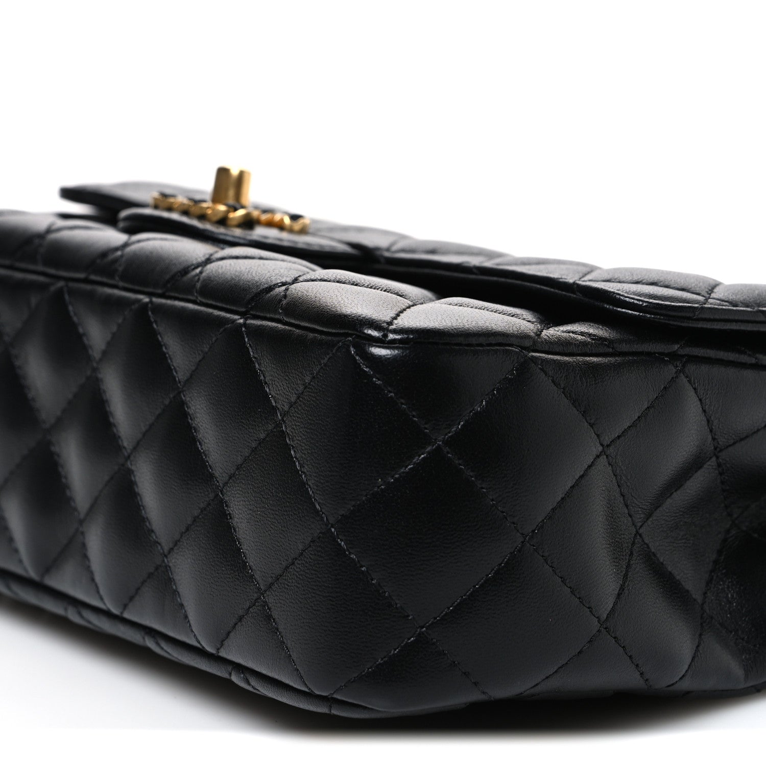 Chanel Lambskin Quilted Small Strass On Top Flap Bag Black 10 of 11