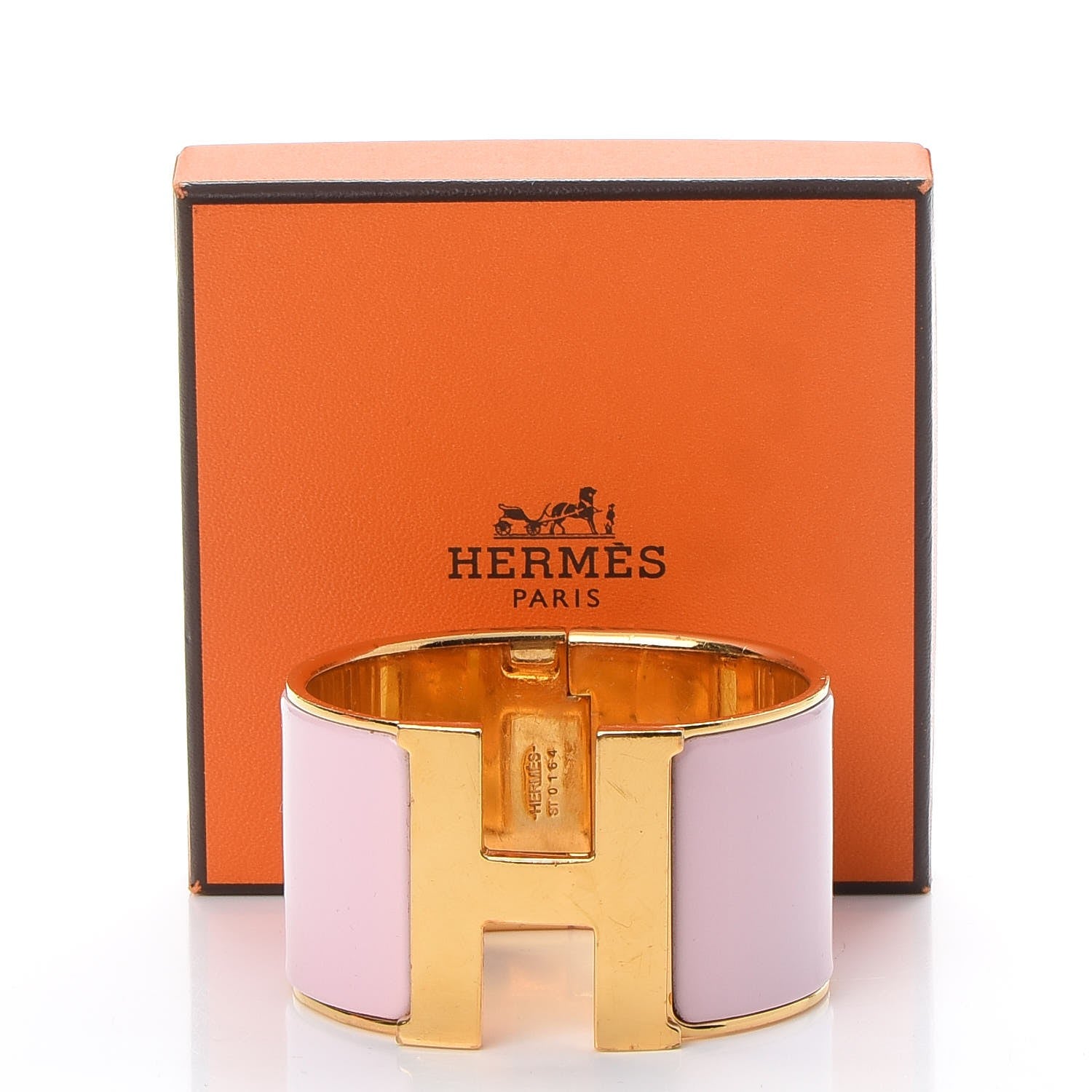 Hermes Enamel Extra Wide Clic Clac H Bracelet PM Rose Poudre 10 of 10