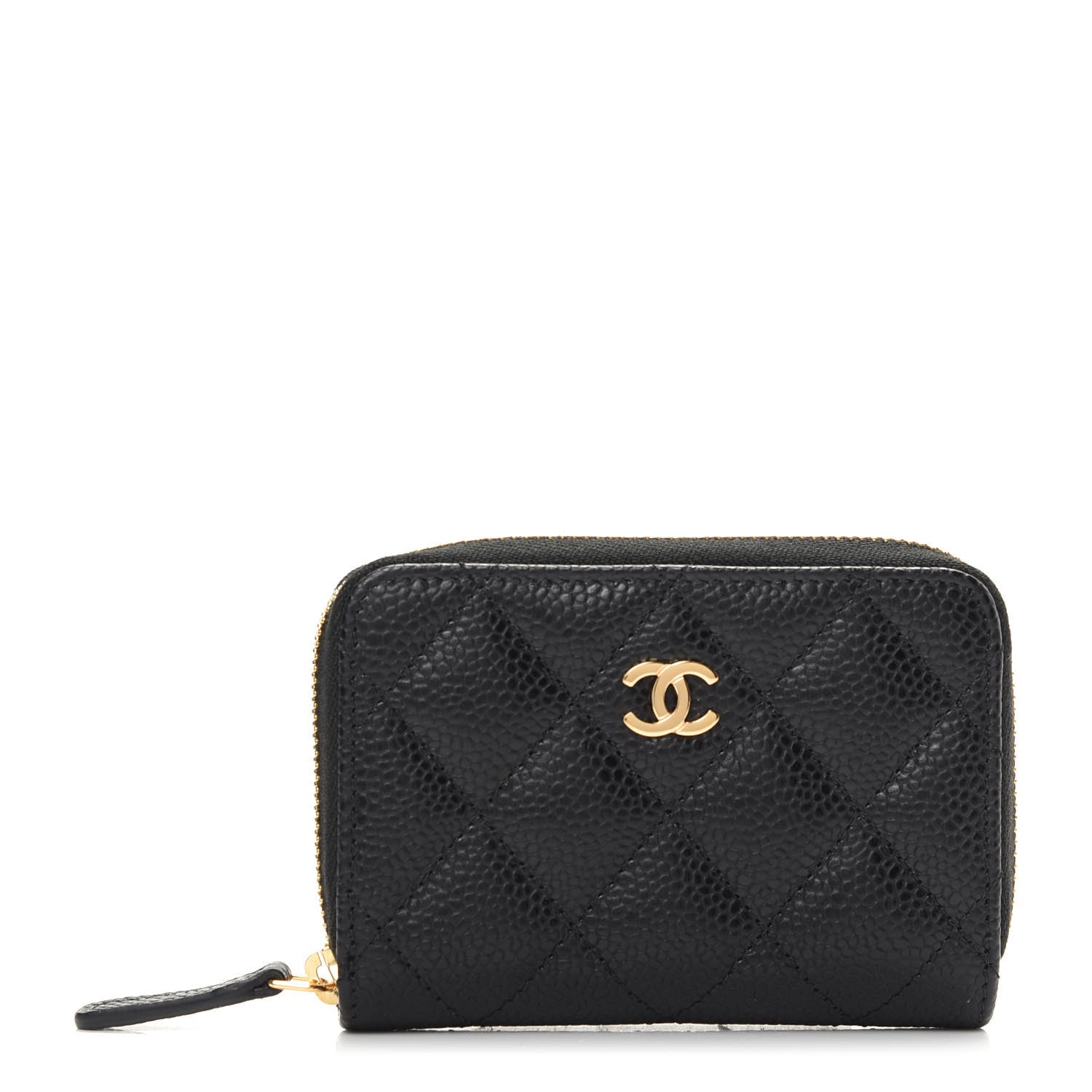 Chanel Caviar Quilted Zip Coin Purse Black 1 of 10