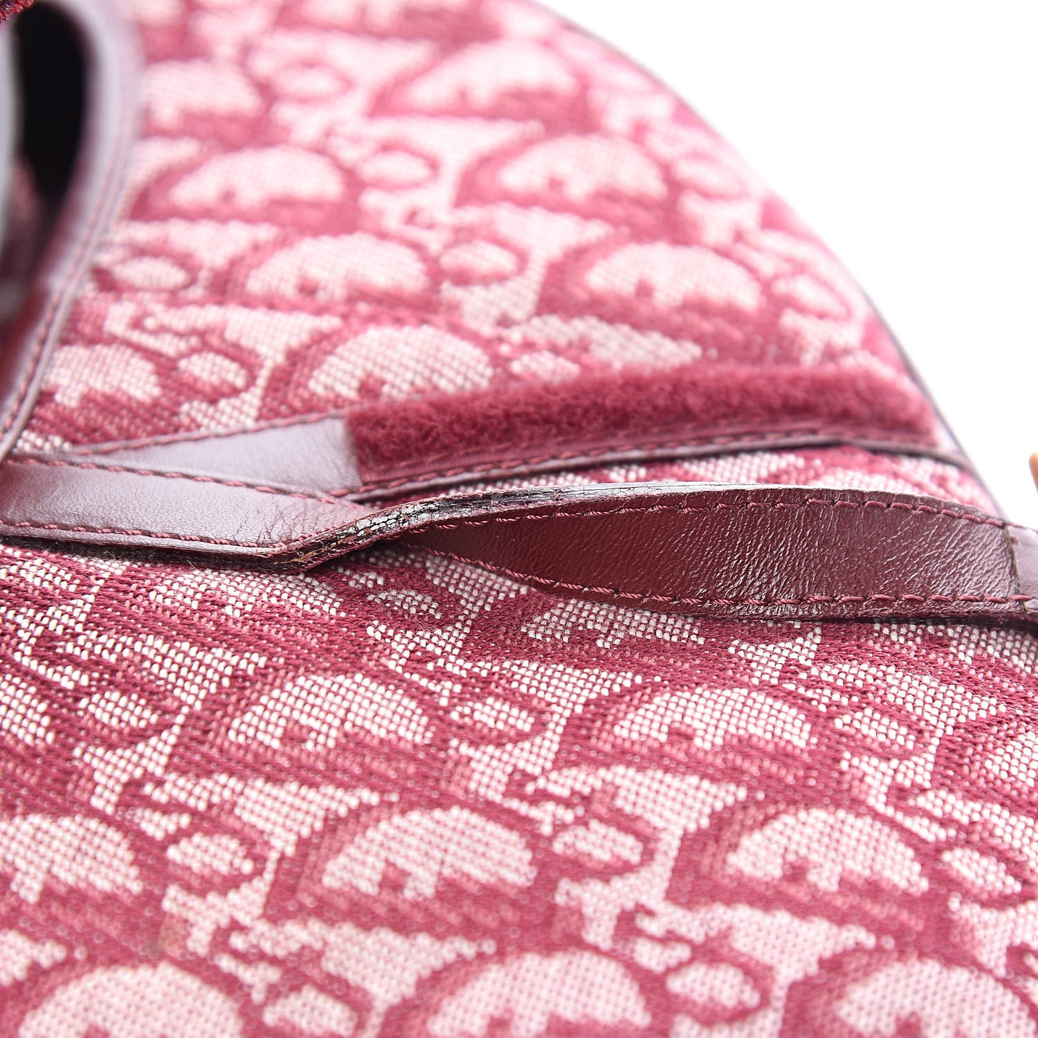 Christian Dior Monogram Saddle Bag Burgundy 8 of 13