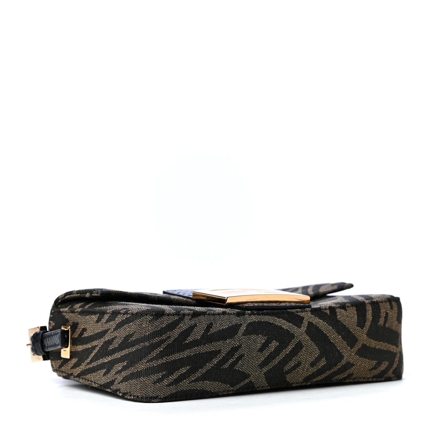 X SARAH COLEMAN Fabric Jacquard Ayers Enamel FF Vertigo Mini Baguette 1997 Tobacco Moro Black