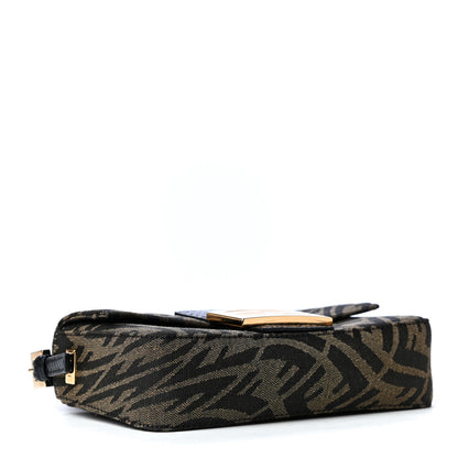 Fendi X SARAH COLEMAN Fabric Jacquard Ayers Enamel FF Vertigo Mini Baguette 1997 Tobacco Moro Black 3 of 4