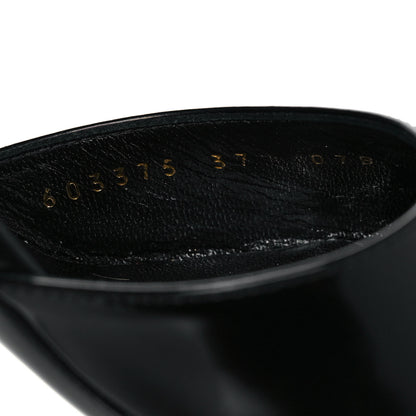 Gucci Regent Calfskin Peep Toe Sandals 37 Black 8 of 8