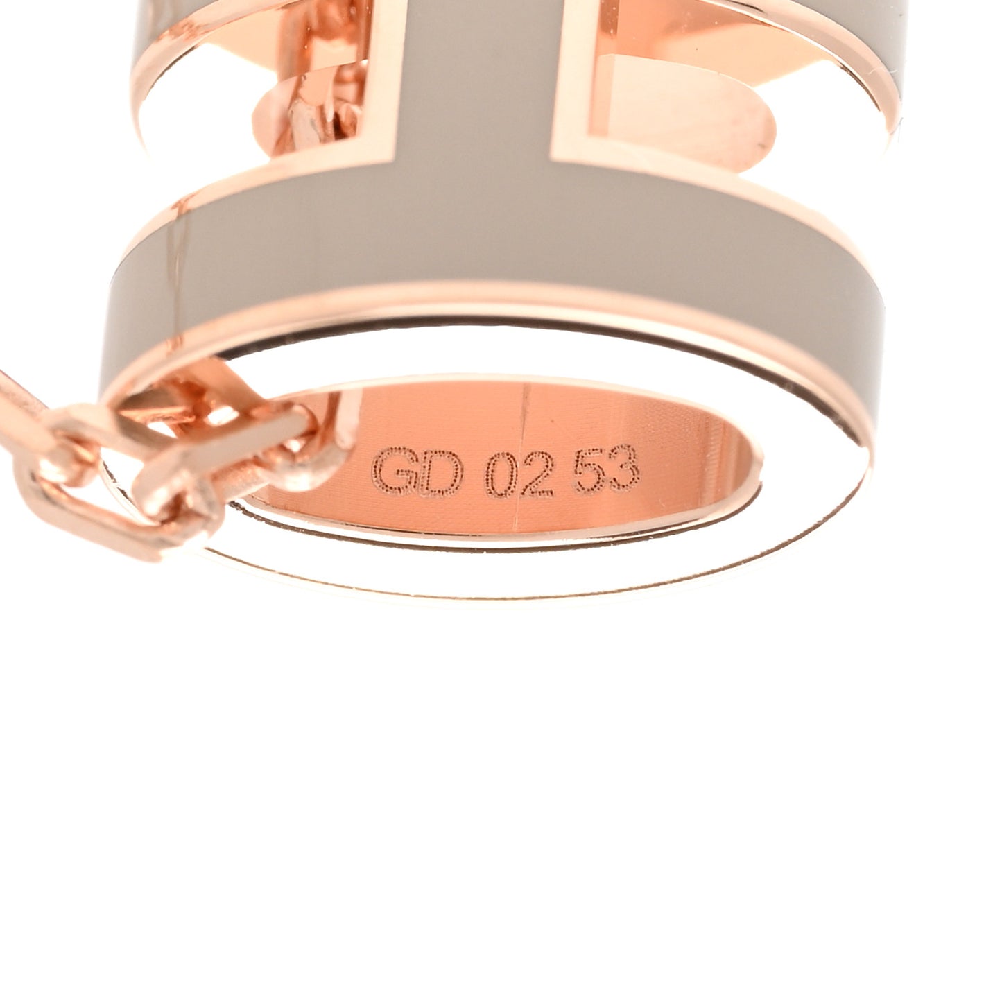 Lacquered Rose Gold Mini Pop H Pendant Necklace Marron Glace
