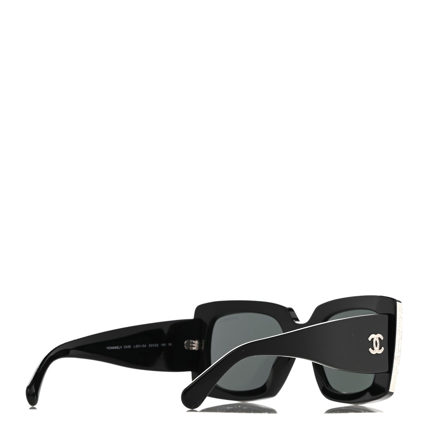 Acetate Rectangle Sunglasses 5435 Black Grey