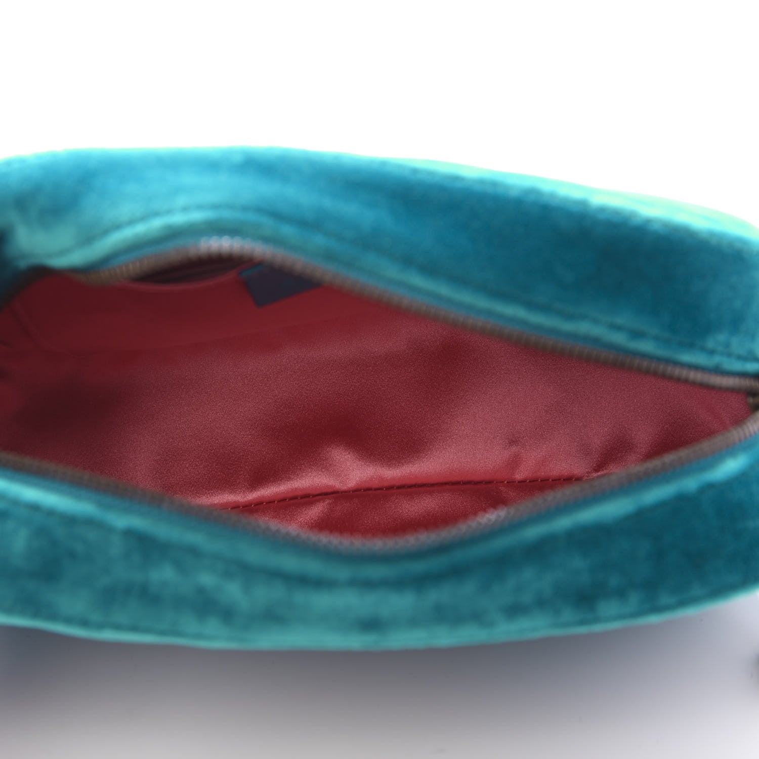 Gucci Velvet Matelasse Small GG Marmont Chain Shoulder Bag Pavone Cyan 5 of 10
