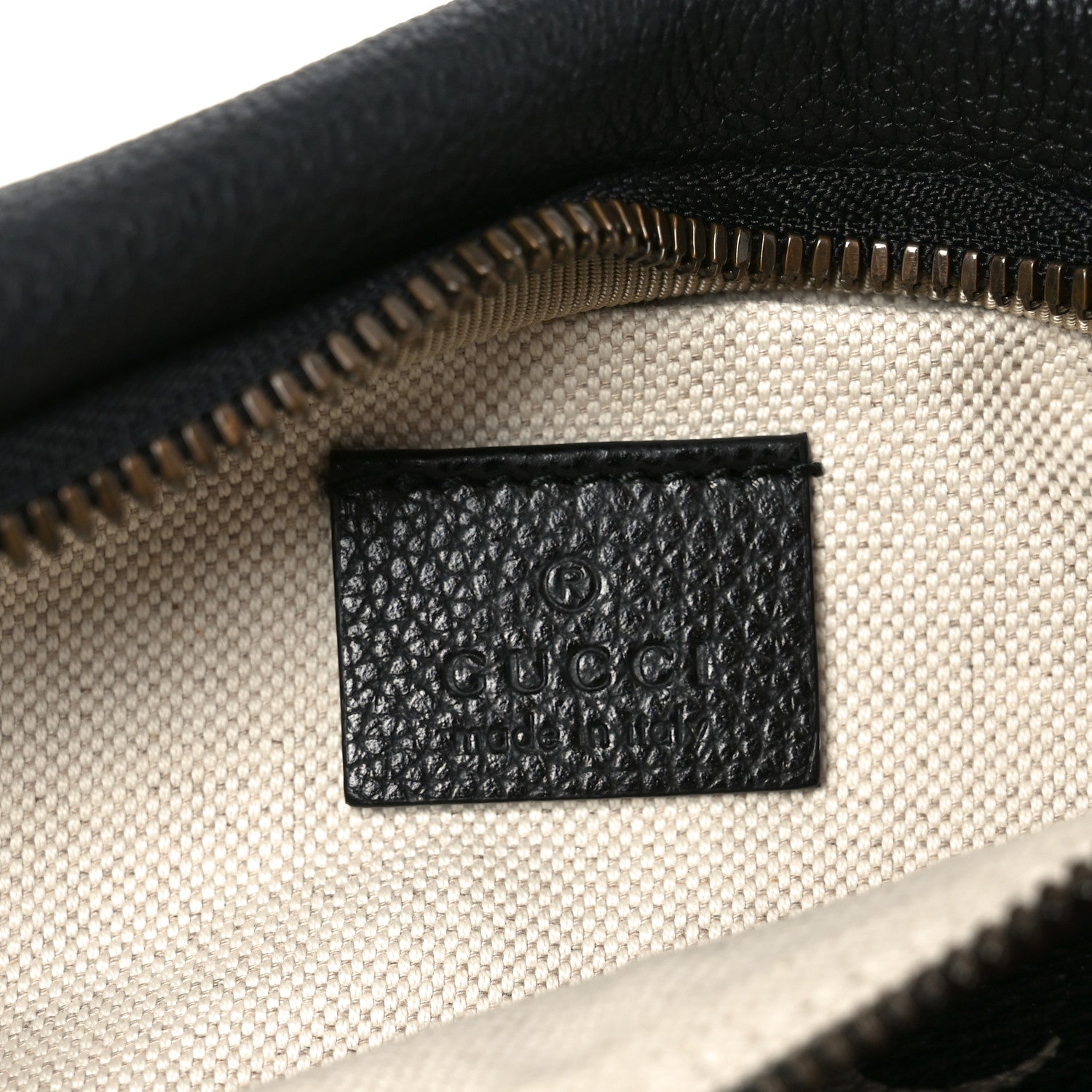 Gucci Grained Calfskin Logo Belt Bag Black 6 of 10