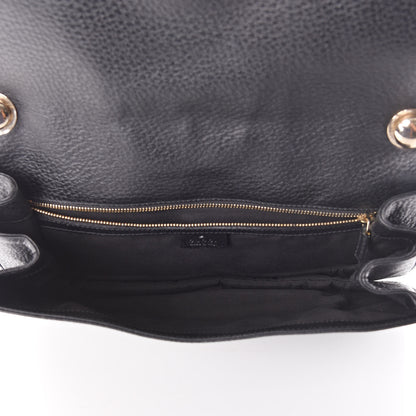 Gucci Calfskin Web Blondie Shoulder Flap Bag Black 5 of 11