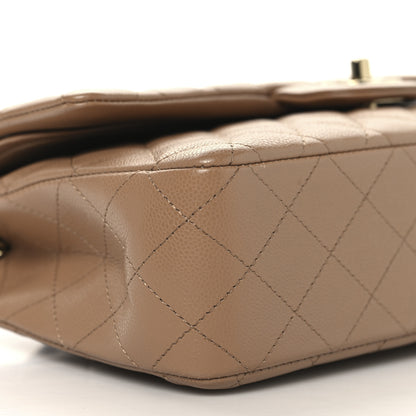Chanel Caviar Quilted Medium Double Flap Dark Beige 9 of 11