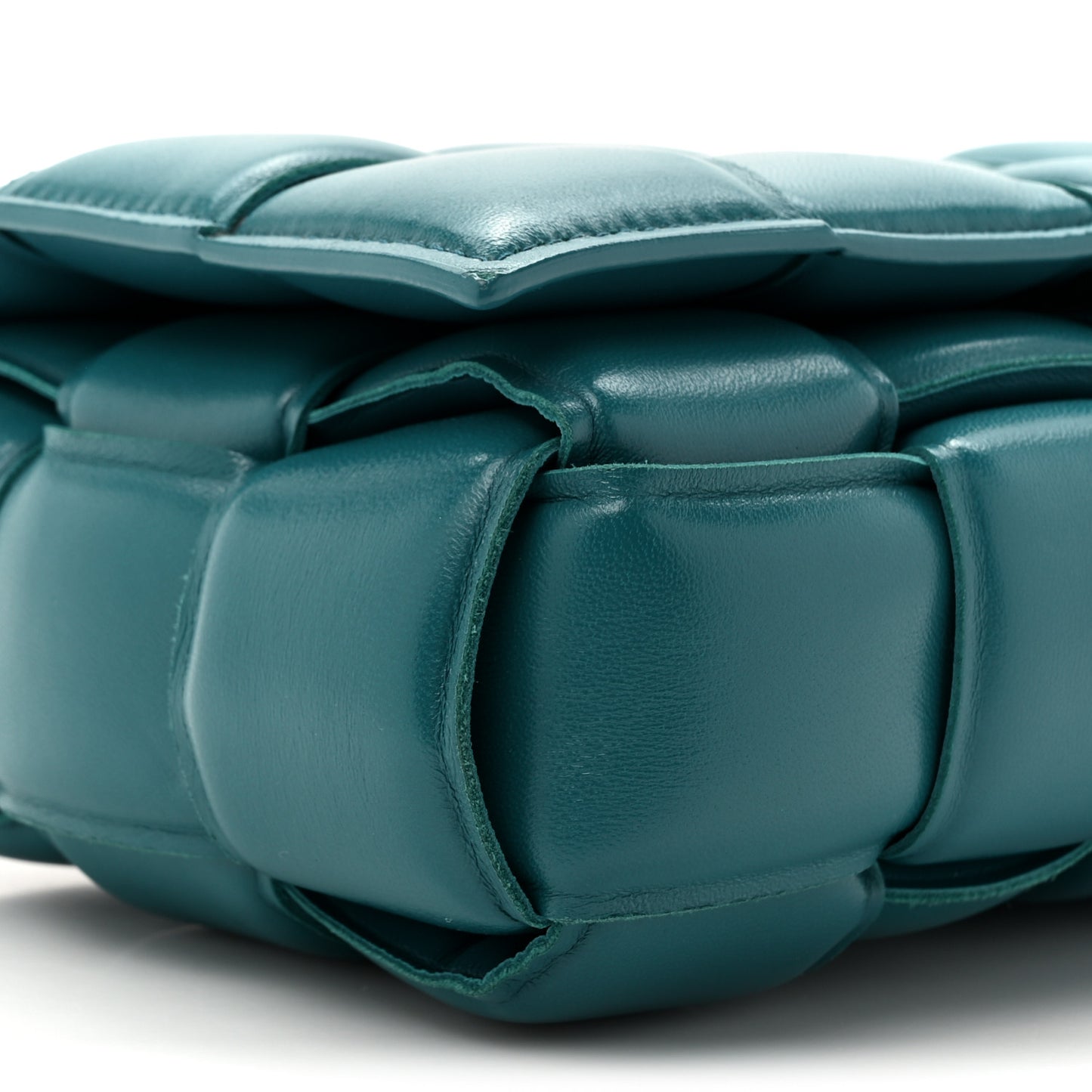 Nappa Maxi Intreccio Padded Cassette Crossbody Bag Mallard