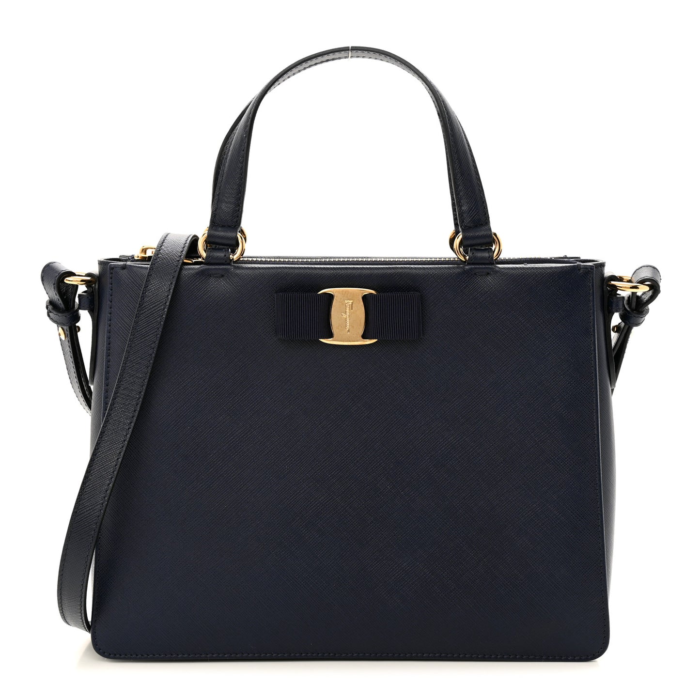 Printed Calfskin Tracy Vara Tote Oxford Blue
