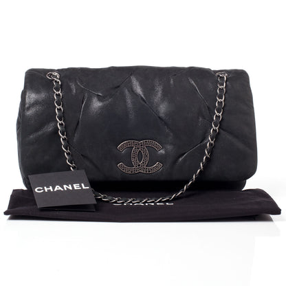 Chanel Iridescent Calfskin Glint Flap Black 10 of 10