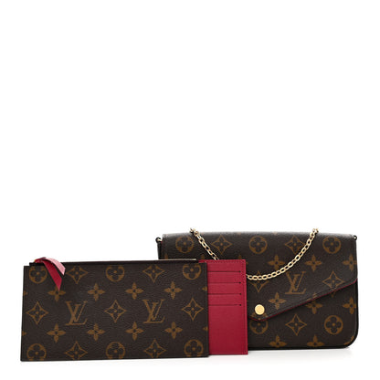 Louis Vuitton Monogram Pochette Felicie Chain Wallet Fuchsia 1 of 11