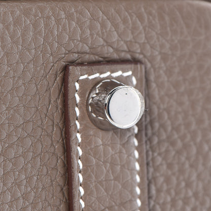 Hermes Taurillon Clemence Birkin 35 Etoupe 30 of 36