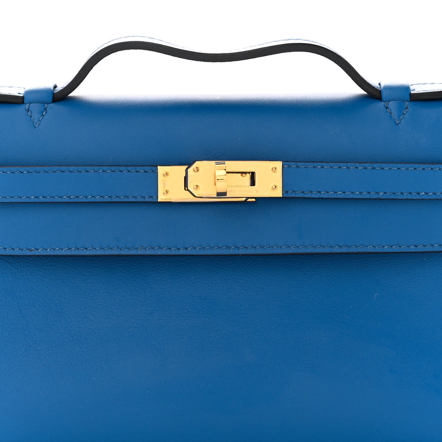 Hermes Swift Kelly Pochette Clutch Bleu France 7 of 11