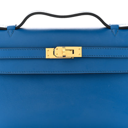 Hermes Swift Kelly Pochette Clutch Bleu France 7 of 11