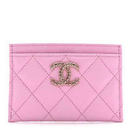 Chanel Caviar Metal Perforated Quilted Card Holder Lilas 1 of 8