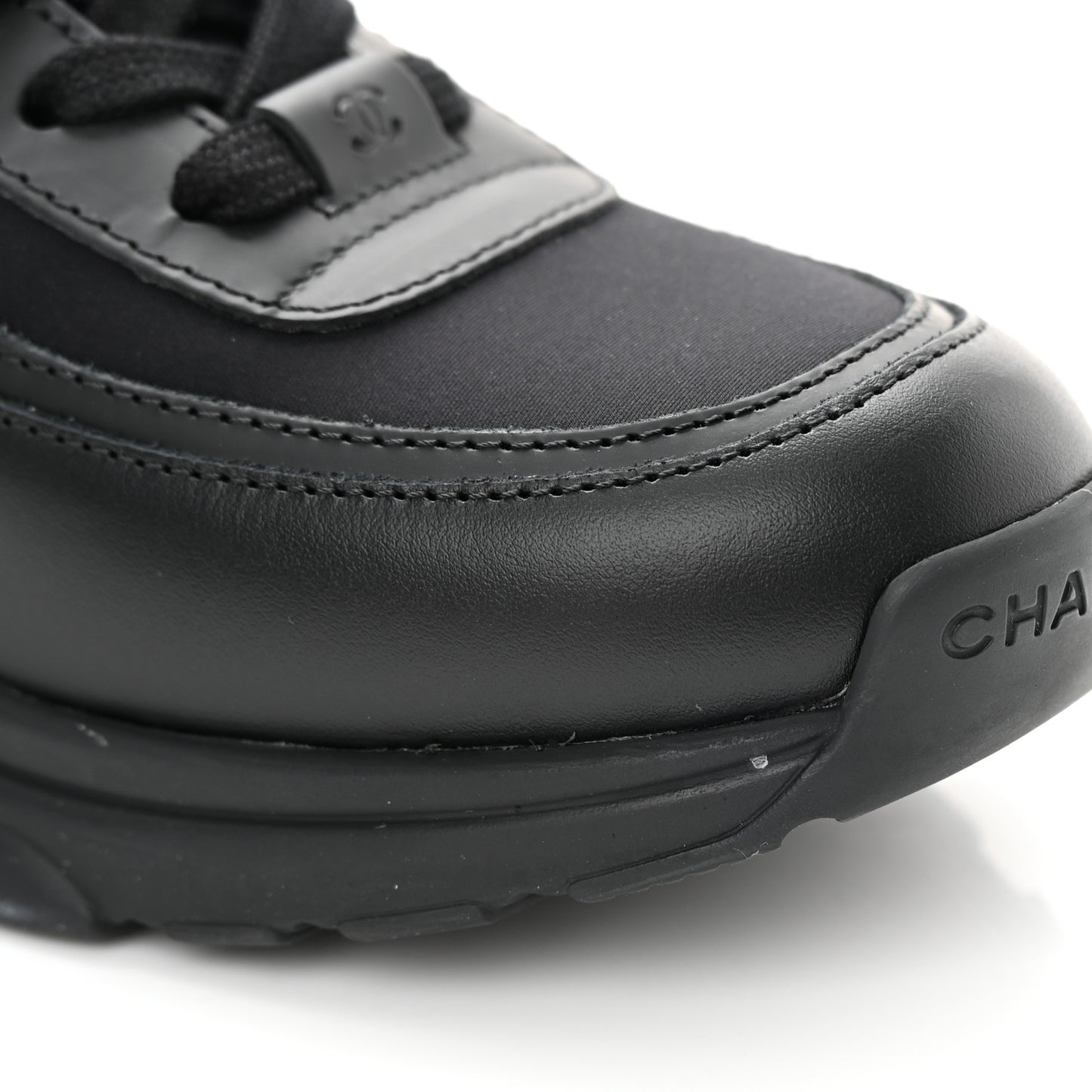 Fabric Calfskin Suede Mens CC Uniform Sneakers 41 Black