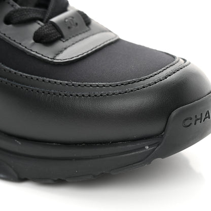 Chanel Fabric Calfskin Suede Mens CC Uniform Sneakers 41 Black 10 of 10
