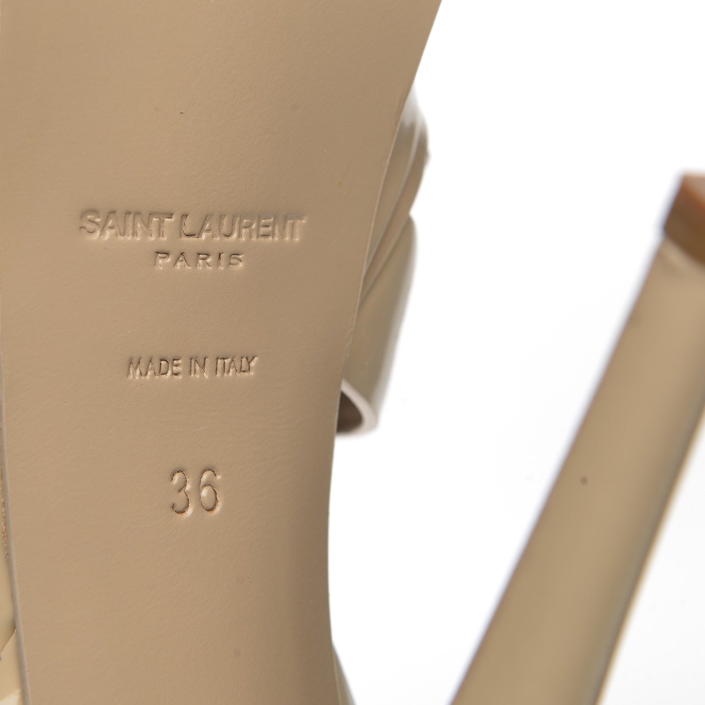 Patent Tribute 105 Platform Sandals 36 Nude Powder
