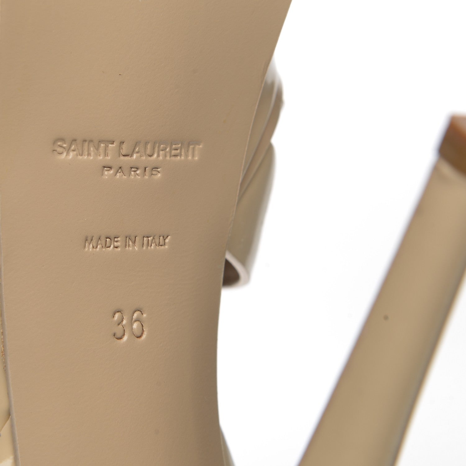 Saint Laurent Patent Tribute 105 Platform Sandals 36 Nude Powder 6 of 9