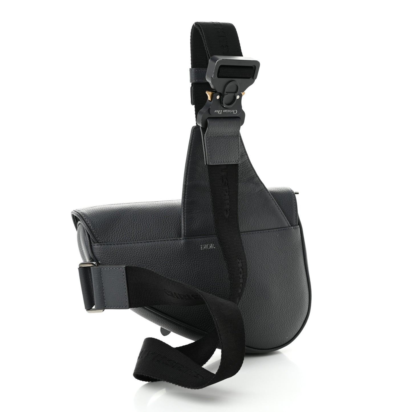 Calfskin Atelier Signature Print Mens Saddle Bag Grey