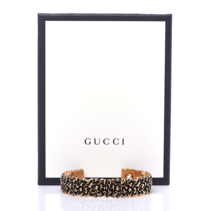 Gucci Metal Lion Mane Cuff Bracelet L Aged Gold 6 of 6
