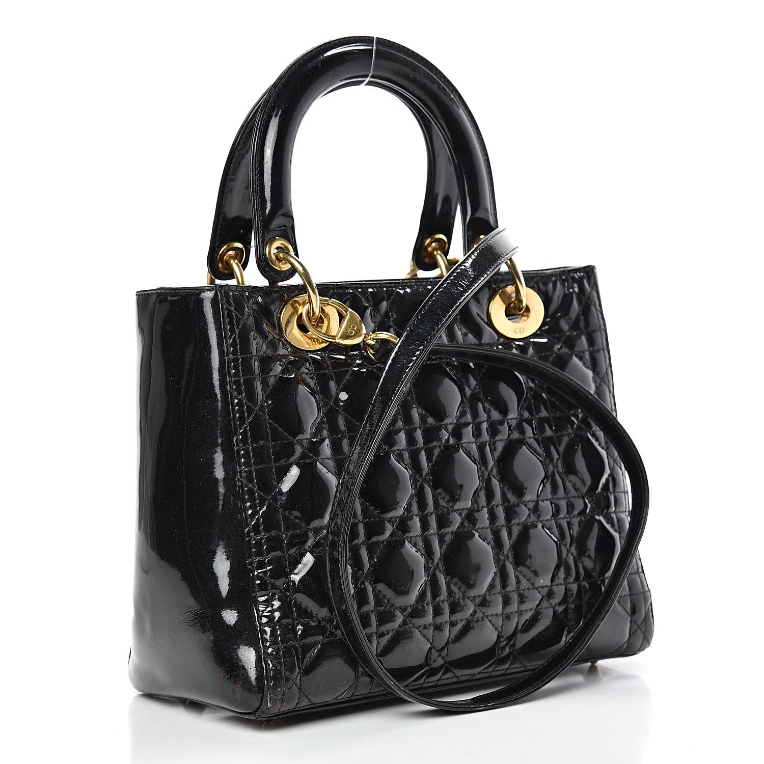 Christian Dior Patent Cannage Medium Lady Dior Black 2 of 18
