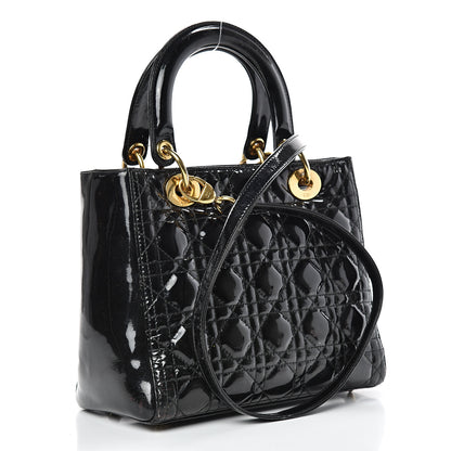 Christian Dior Patent Cannage Medium Lady Dior Black 2 of 18