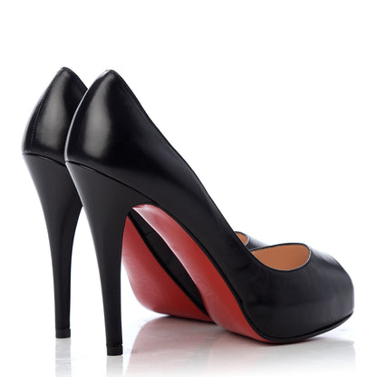 Christian Louboutin Kid Very Prive 120 Pumps 36.5 Black Red 4 of 10
