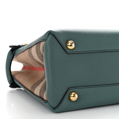 Burberry Grainy Calfskin House Check Small Banner Tote Smokey Green 8 of 10