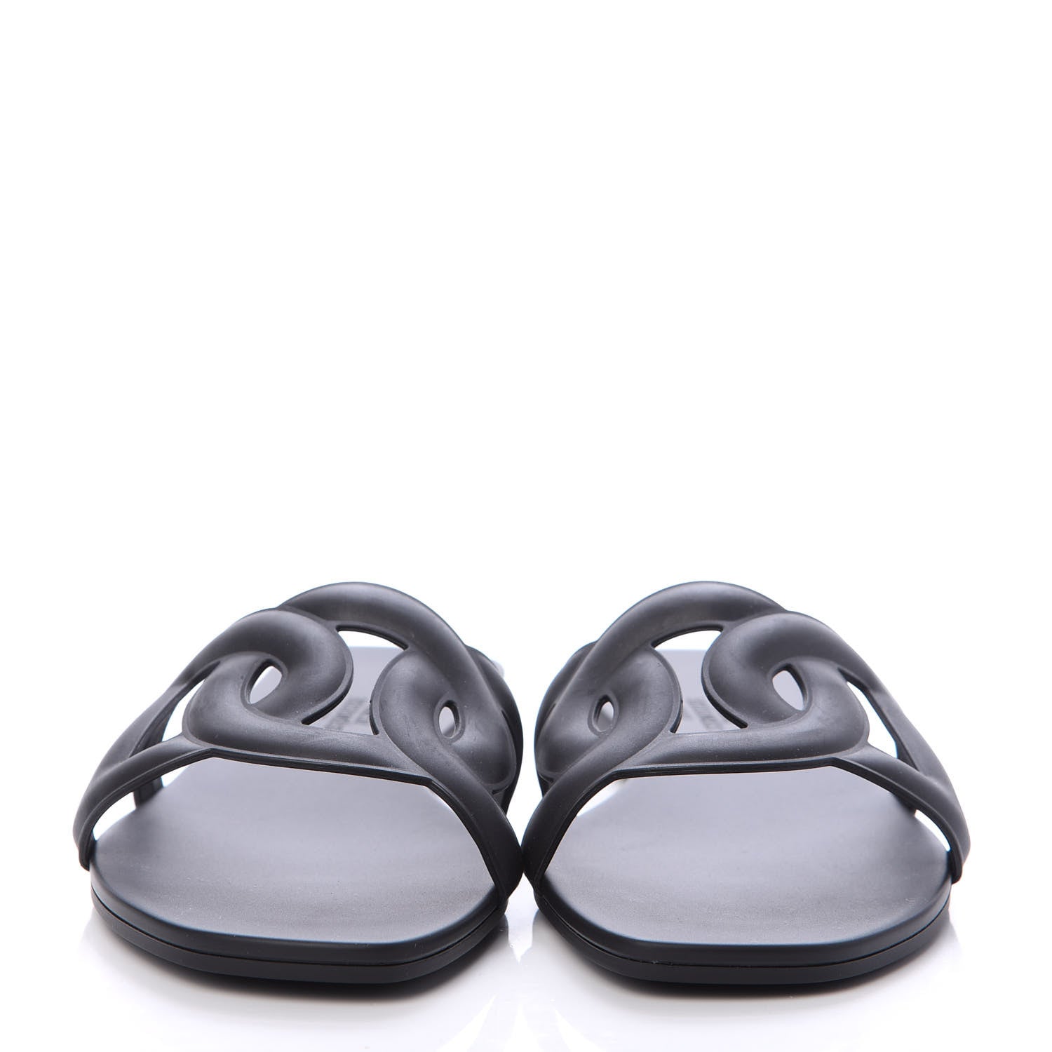 Hermes Rubber Aloha Sandals 40 Black 2 of 7