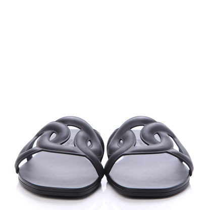 Hermes Rubber Aloha Sandals 40 Black 2 of 7