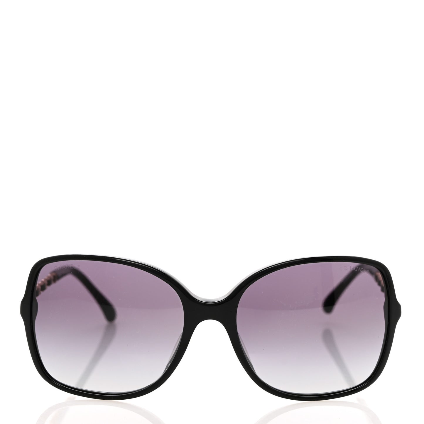 Lambskin Square Chain Sunglasses 5210-Q-A Black